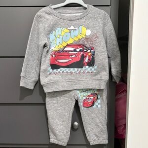 Disney Pixar Cars Gray Jogger Set with Lightning McQueen